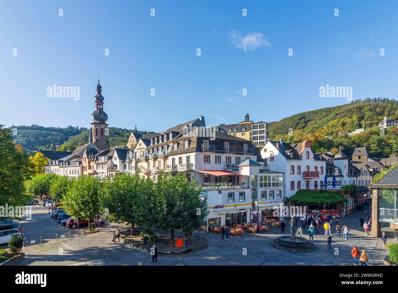 Cochem: Old Town, church St. Martin in Mosel, Rheinland-Pfalz, Rhineland-Palatinate, Germany Stock Photo