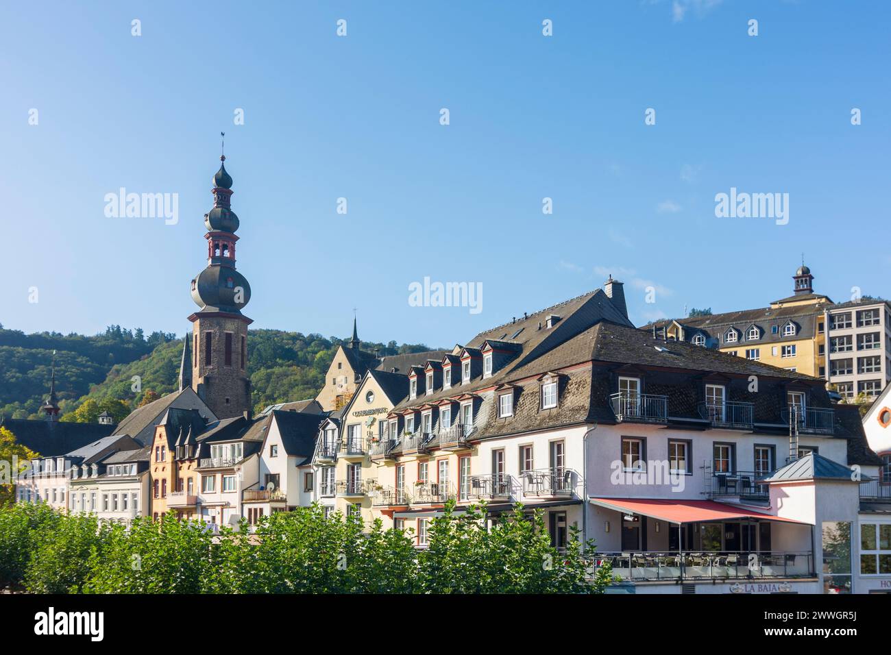 Cochem: Old Town, church St. Martin in Mosel, Rheinland-Pfalz, Rhineland-Palatinate, Germany Stock Photo