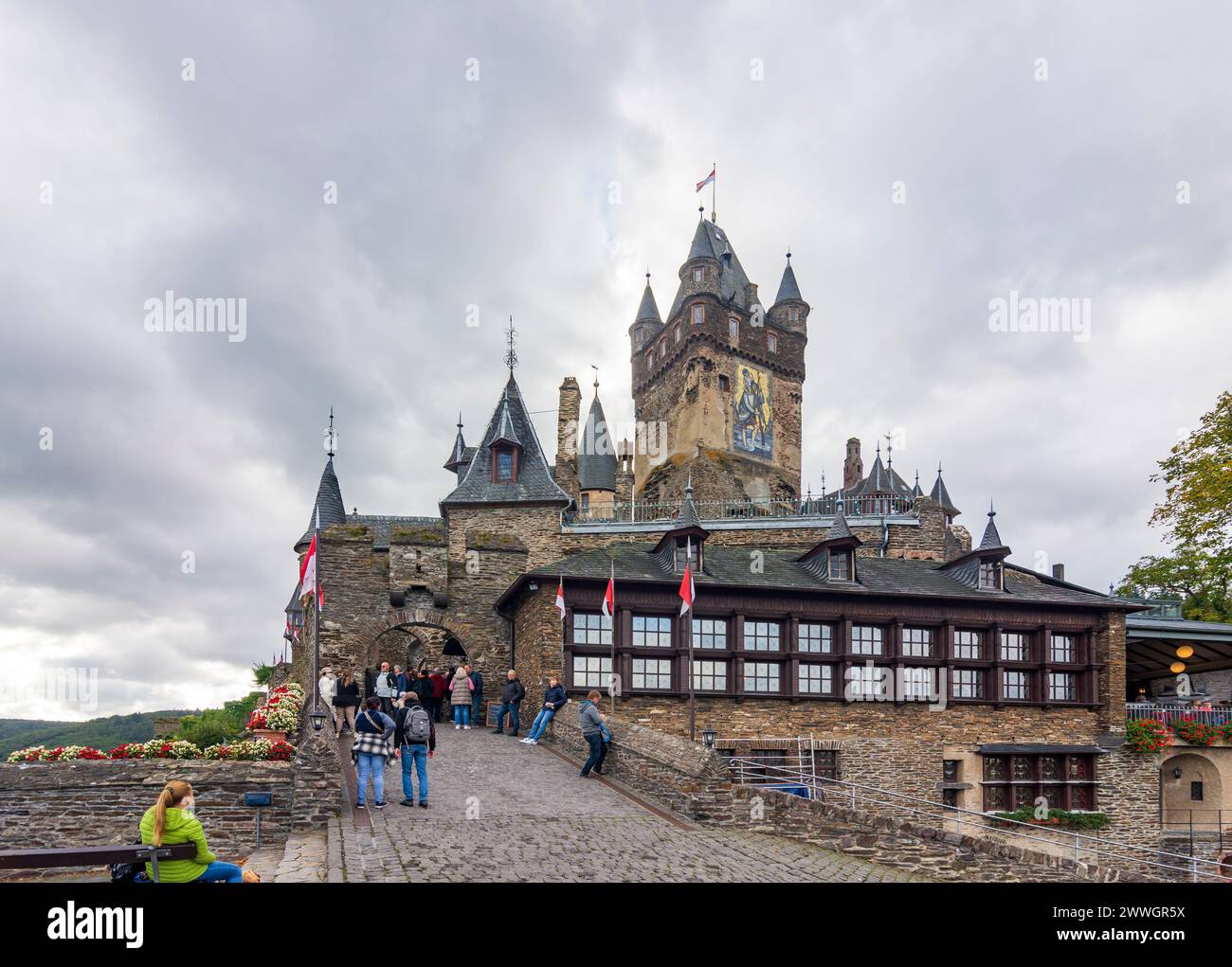 Cochem: Reichsburg Cochem Castle in Mosel, Rheinland-Pfalz, Rhineland-Palatinate, Germany Stock Photo