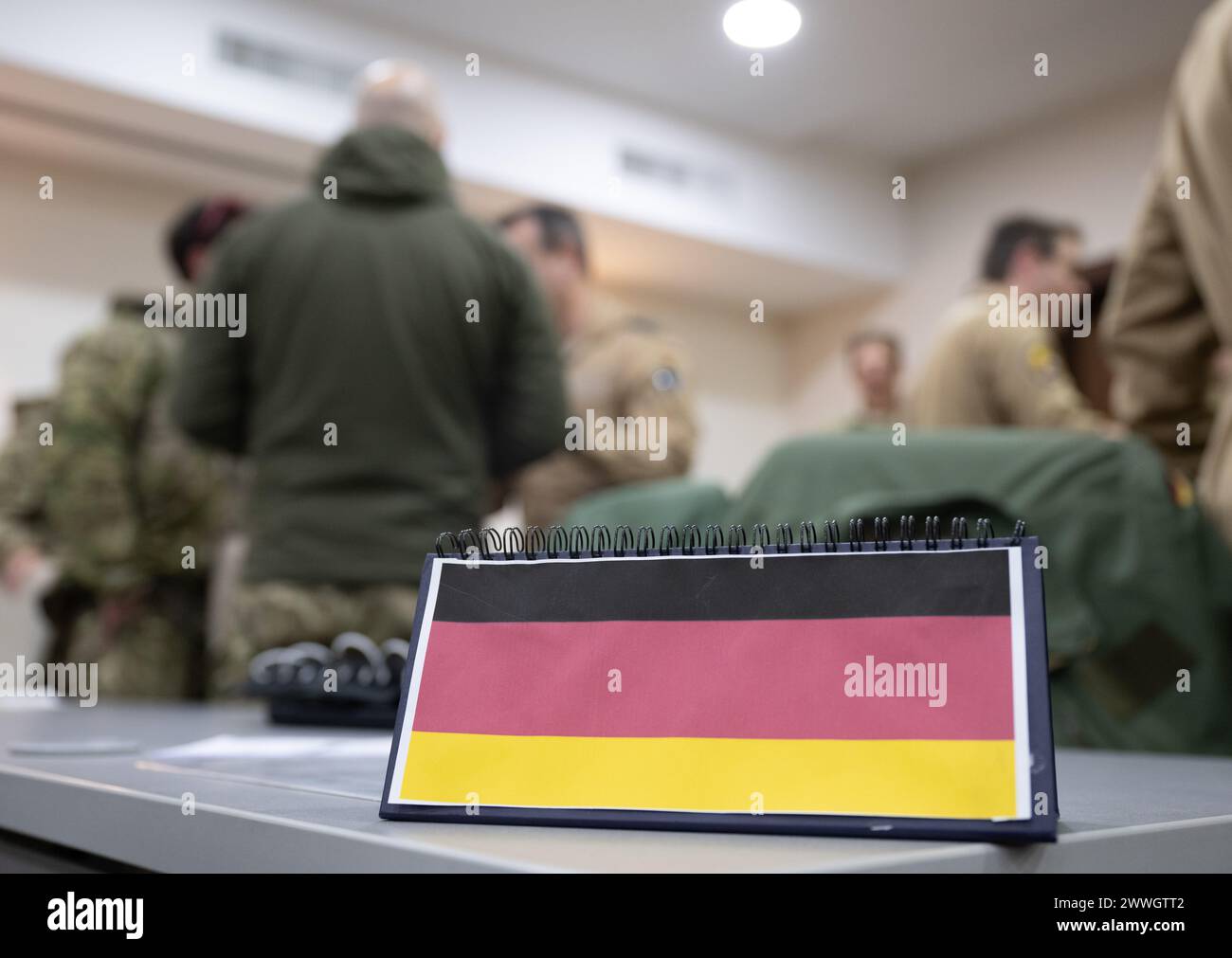 Amman, Jordan. 24th Mar, 2024. Pilots from different nations gather at an airbase in Jordan for a briefing before taking off for the Gaza Strip. The German Armed Forces drop aid supplies over the Gaza Strip. Credit: Boris Roessler/dpa/Alamy Live News Stock Photo