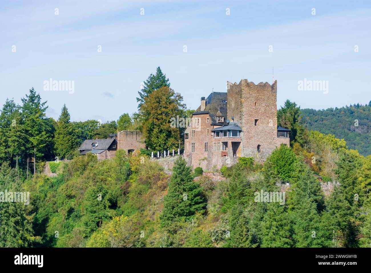Alf: Arras Castle in Mosel, Rheinland-Pfalz, Rhineland-Palatinate, Germany Stock Photo