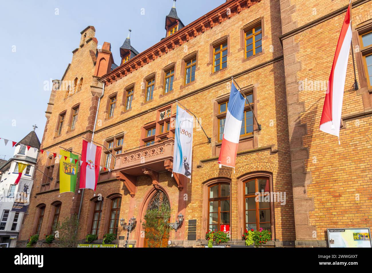 Zell: Town Hall in Mosel, Rheinland-Pfalz, Rhineland-Palatinate, Germany Stock Photo