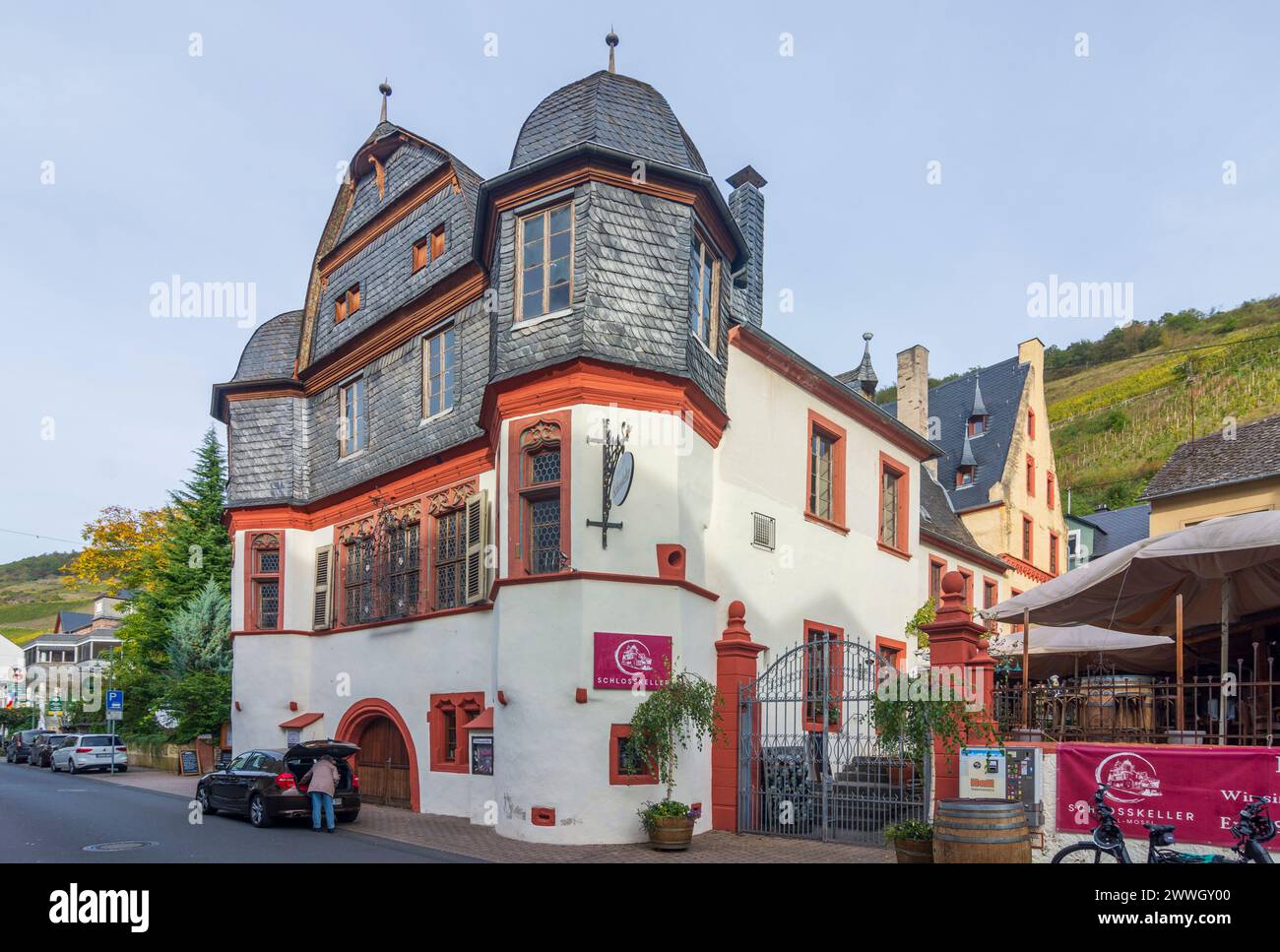 Zell: Schloss Zell Castle in Mosel, Rheinland-Pfalz, Rhineland-Palatinate, Germany Stock Photo