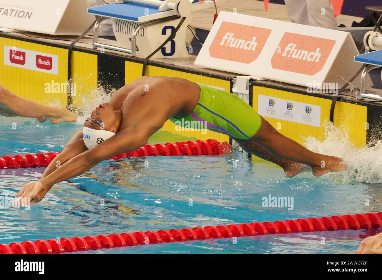 Yohann NdoyeBrouard of France, Men's 100 M Backstroke during the Giant