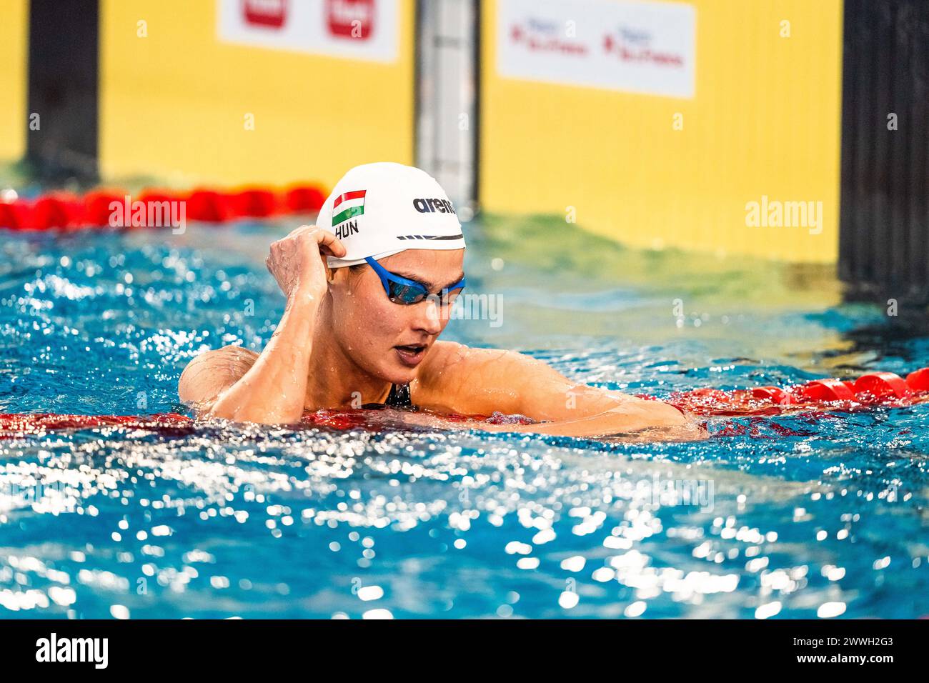 Zsuzsanna JAKABOS (HUN), women 200m butterfly stroke final, during the Giant Open 2024, Swimming event on March 23, 2024 at Le Dome in Saint-Germain-en-Laye, France Stock Photo