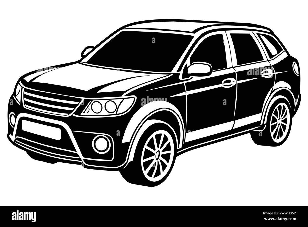 Crossover car, Isolated on white background vector illustration. Stock Vector