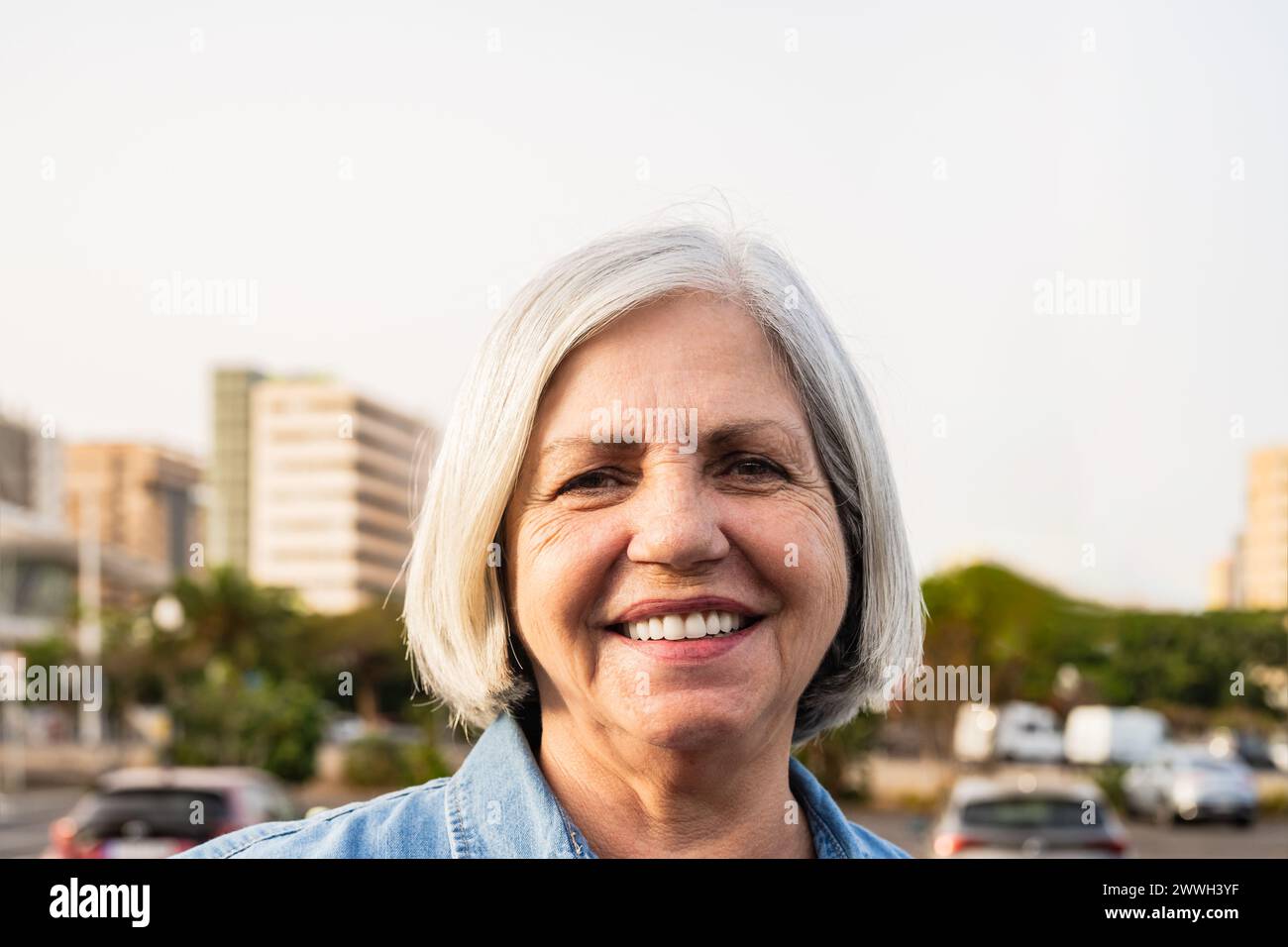 Happy older woman outdoor hi-res stock photography and images - Alamy