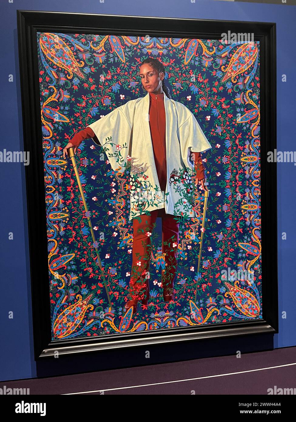Alicia Keys Dean by Kehinde Wiley. Giants exhibition at the Brooklyn Museum; Art from the Dean Collection of Swizz Beatz and Alicia Keys Stock Photo