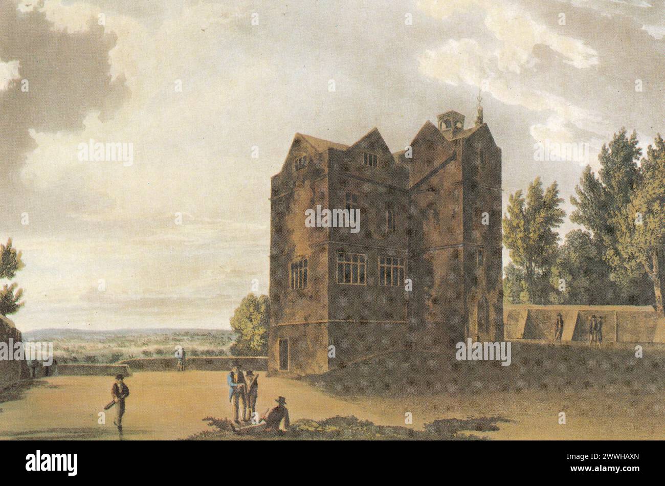 The Old Schools, Harrow School, 1816. Stock Photo