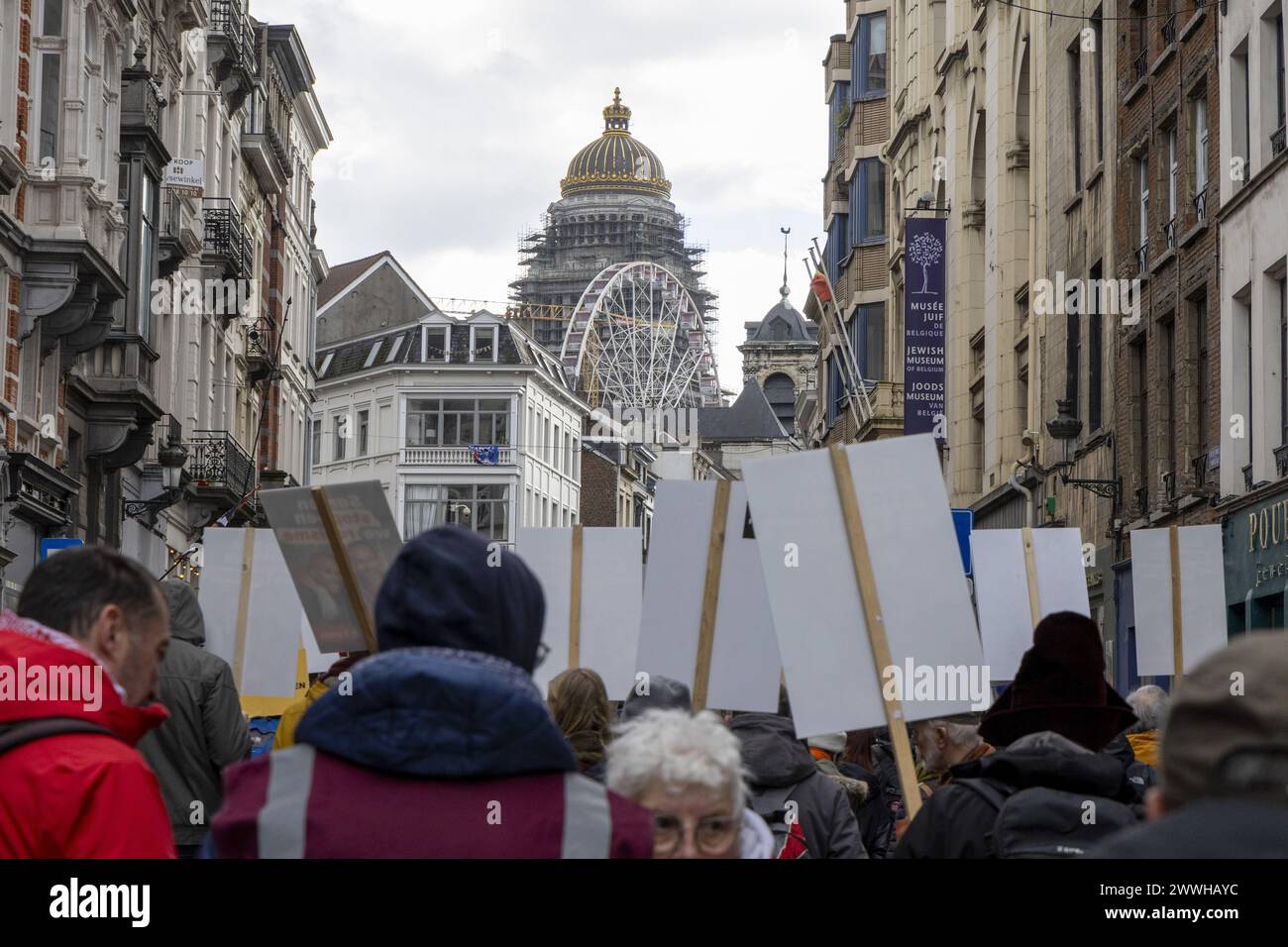 Brussels, Belgium. 24th Mar, 2024. People attend a demonstration 'United Against Racism', in Brussels, on Sunday 24 March 2024. BELGA PHOTO NICOLAS MAETERLINCK Credit: Belga News Agency/Alamy Live News Stock Photo