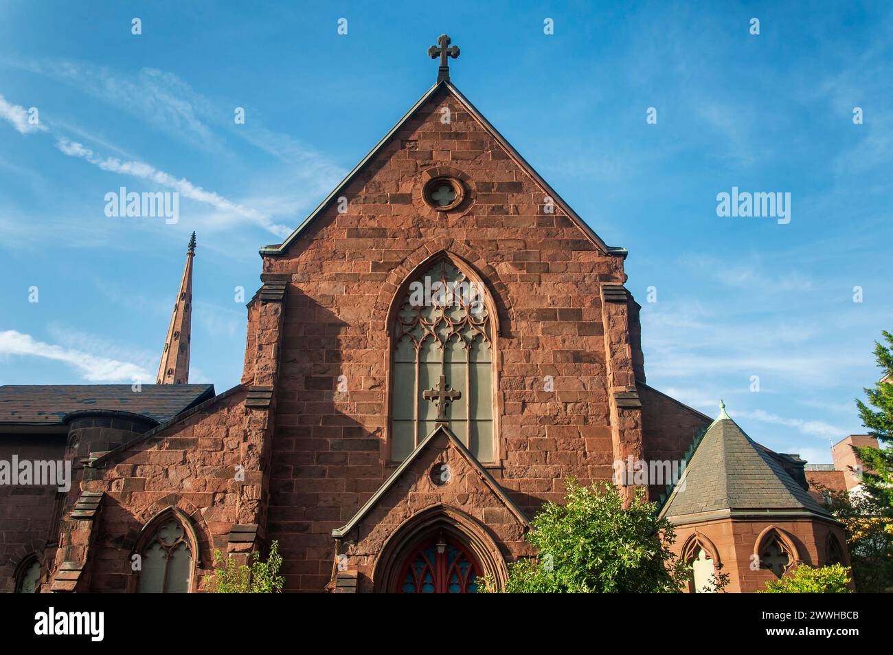 the landmark grace and saint peters church in the mount vernon area of Baltimore maryland. Stock Photo