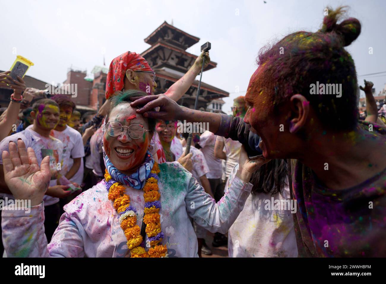 Nepal Celebrates Holi The Festival Of Colors A Nepali Reveler Applies nepal-celebrates-holi-the-festival-of-colors-a-nepali-reveler-applies