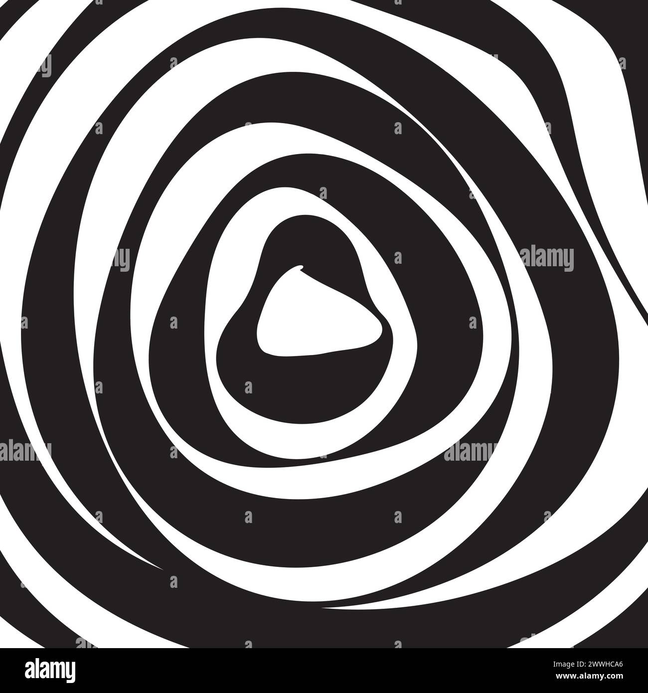 Swirl hypnotic black and white spiral background vector illustration ...