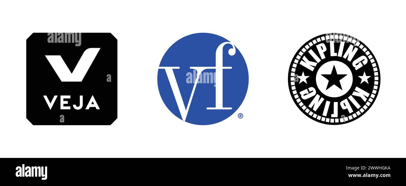 Kipling, Veja, VF Corporation. Editorial vector logo collection Stock Vector Image & Art Alamy