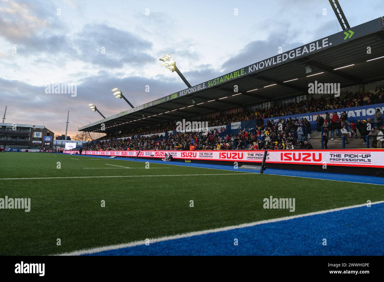 Cardiff, Wales. 23rd March 2024. Views of the stadium during the Women’s Six Nations rugby match, Wales versus Scotland at Cardiff Park Arms Stadium in Cardiff, Wales. Credit: Sam Hardwick/Alamy Live News. Stock Photo