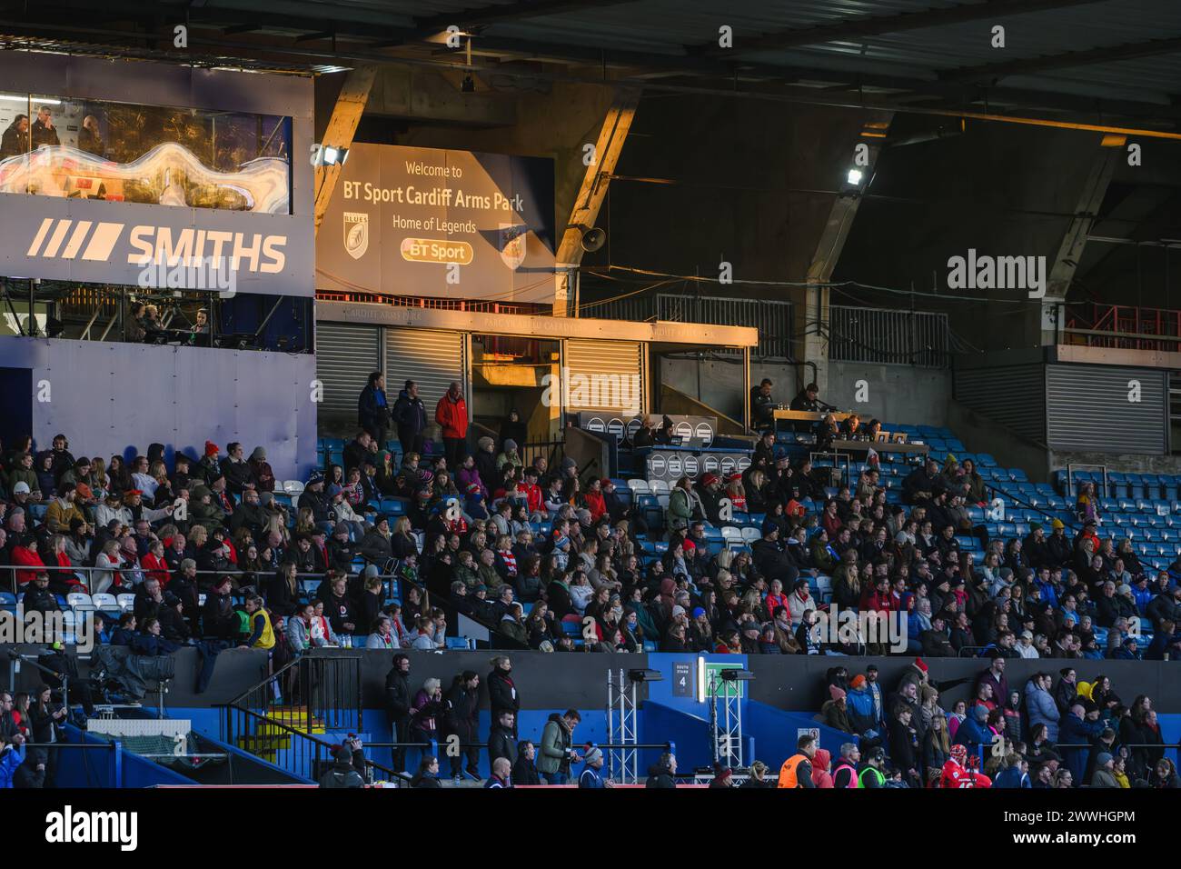 Cardiff, Wales. 23rd March 2024. Views of the stadium during the Women’s Six Nations rugby match, Wales versus Scotland at Cardiff Park Arms Stadium in Cardiff, Wales. Credit: Sam Hardwick/Alamy Live News. Stock Photo