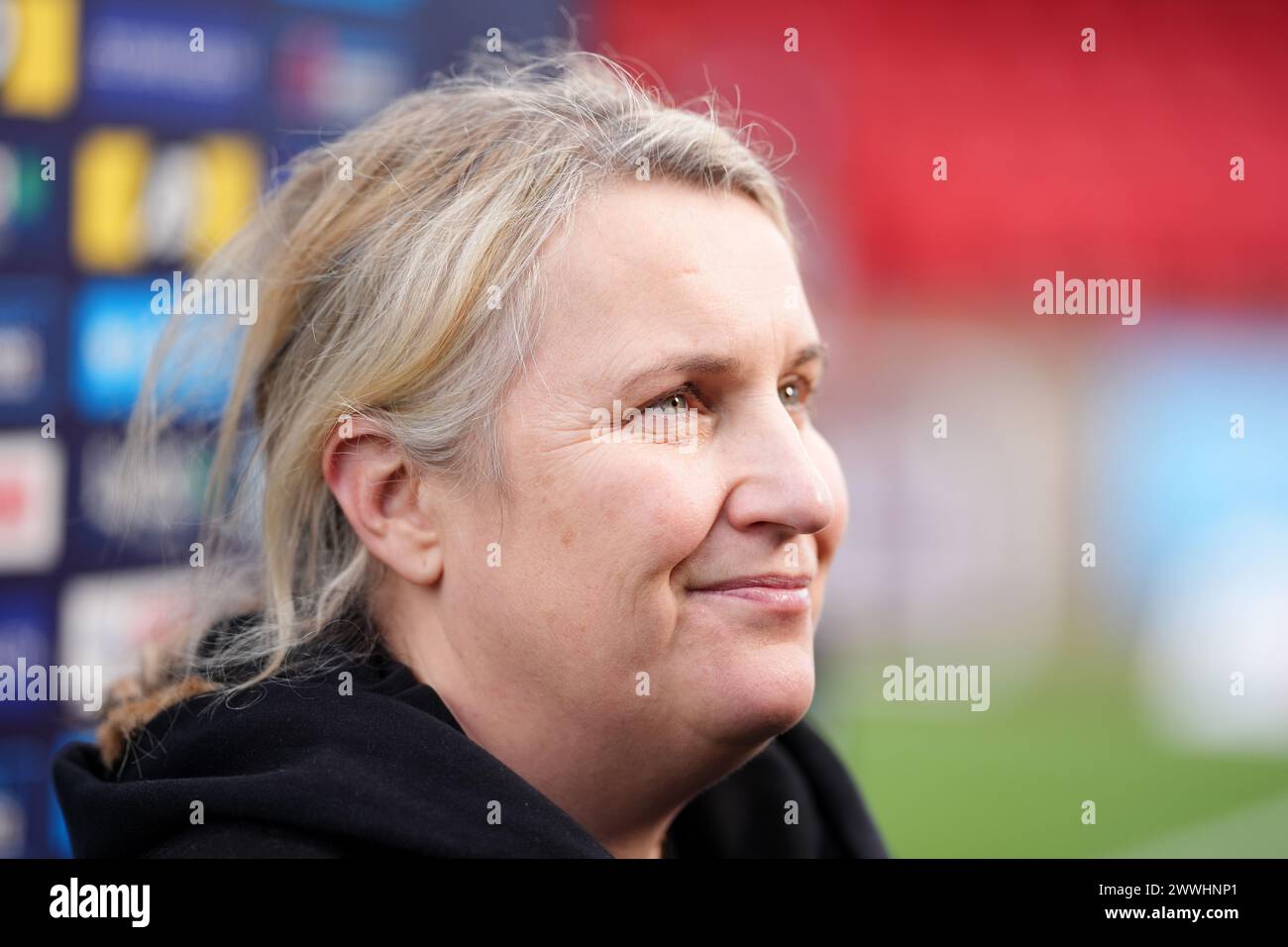 Chelsea manager emma hayes ahead of the barclays women's super league ...