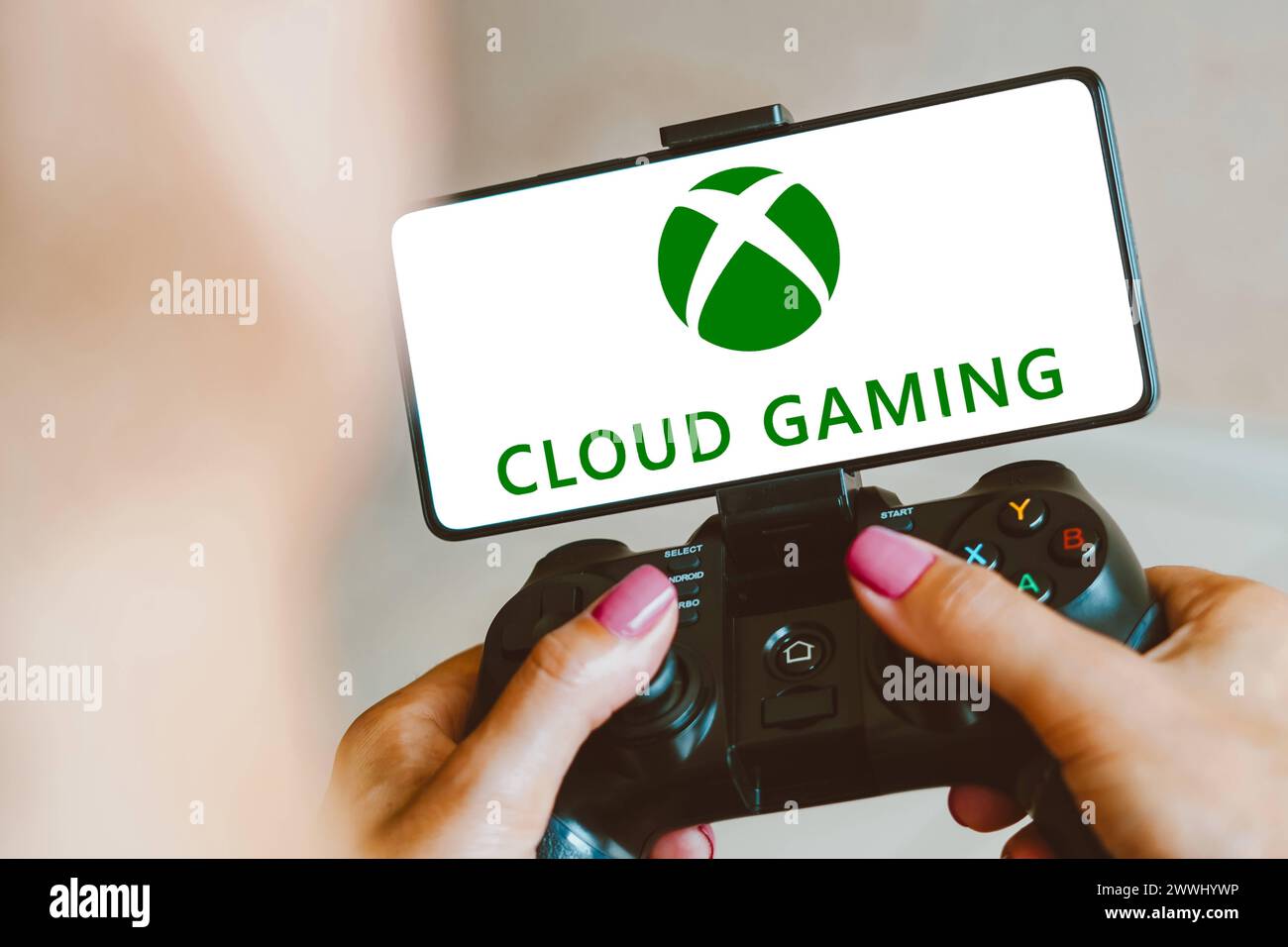 December 4, 2023, Brazil. In this photo illustration, the Xbox Cloud Gaming logo is displayed on a smartphone screen as December 4, 2023, Brazil. In t Stock Photo