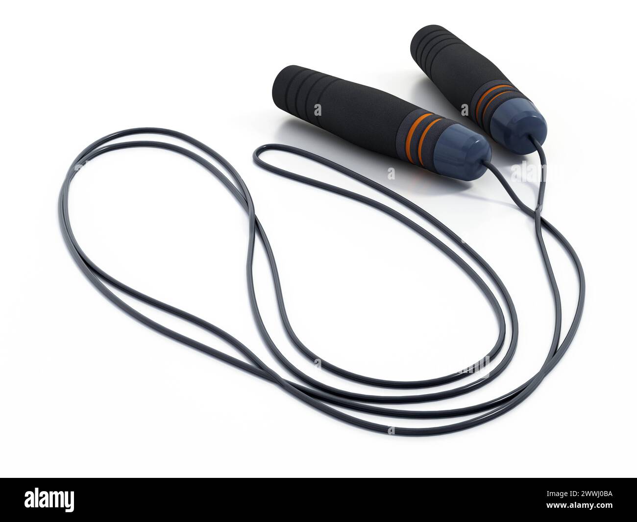 Professional jump rope isolated on white background. 3D illustration Professional jump rope isolated on white background Professional jump rope isolat Stock Photo