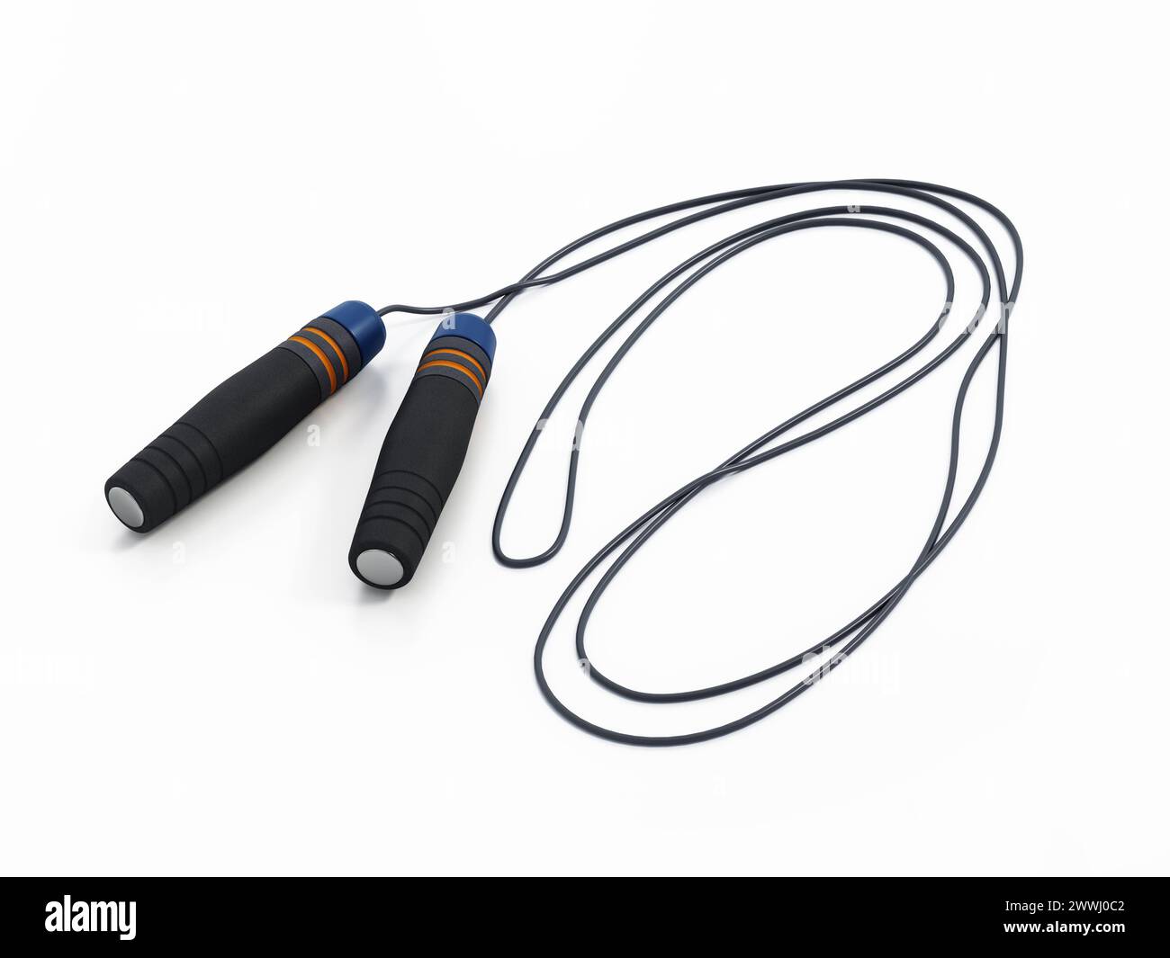 Professional jump rope isolated on white background. 3D illustration Professional jump rope isolated on white background Professional jump rope isolat Stock Photo