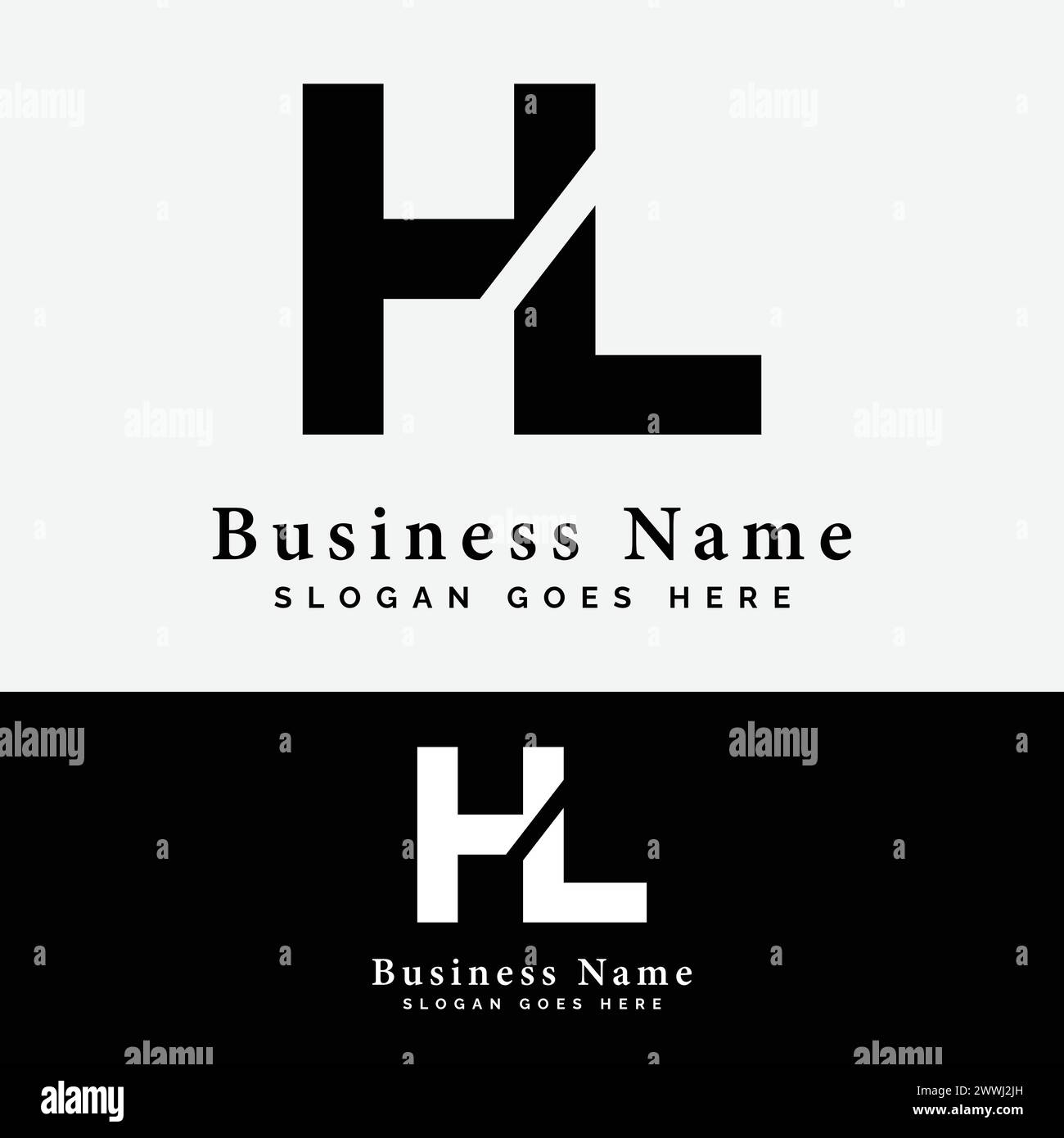 H, L, HL letter Logo Design. Alphabet HL initial logo vector Illustration Stock Vector