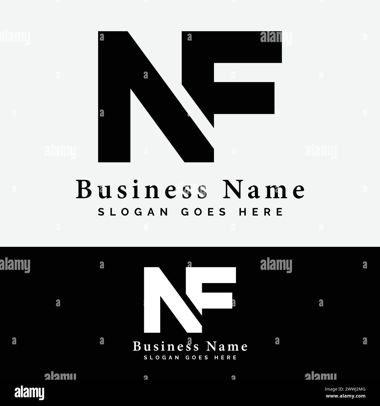 N, F, NF letter Logo Design. Alphabet NF initial logo vector Illustration Stock Vector