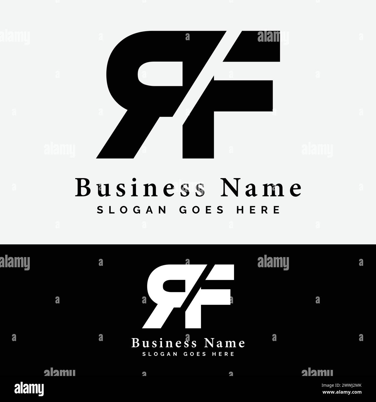 R F Rf Letter Logo Design Alphabet Rf Initial Logo Vector Illustration Stock Vector Image