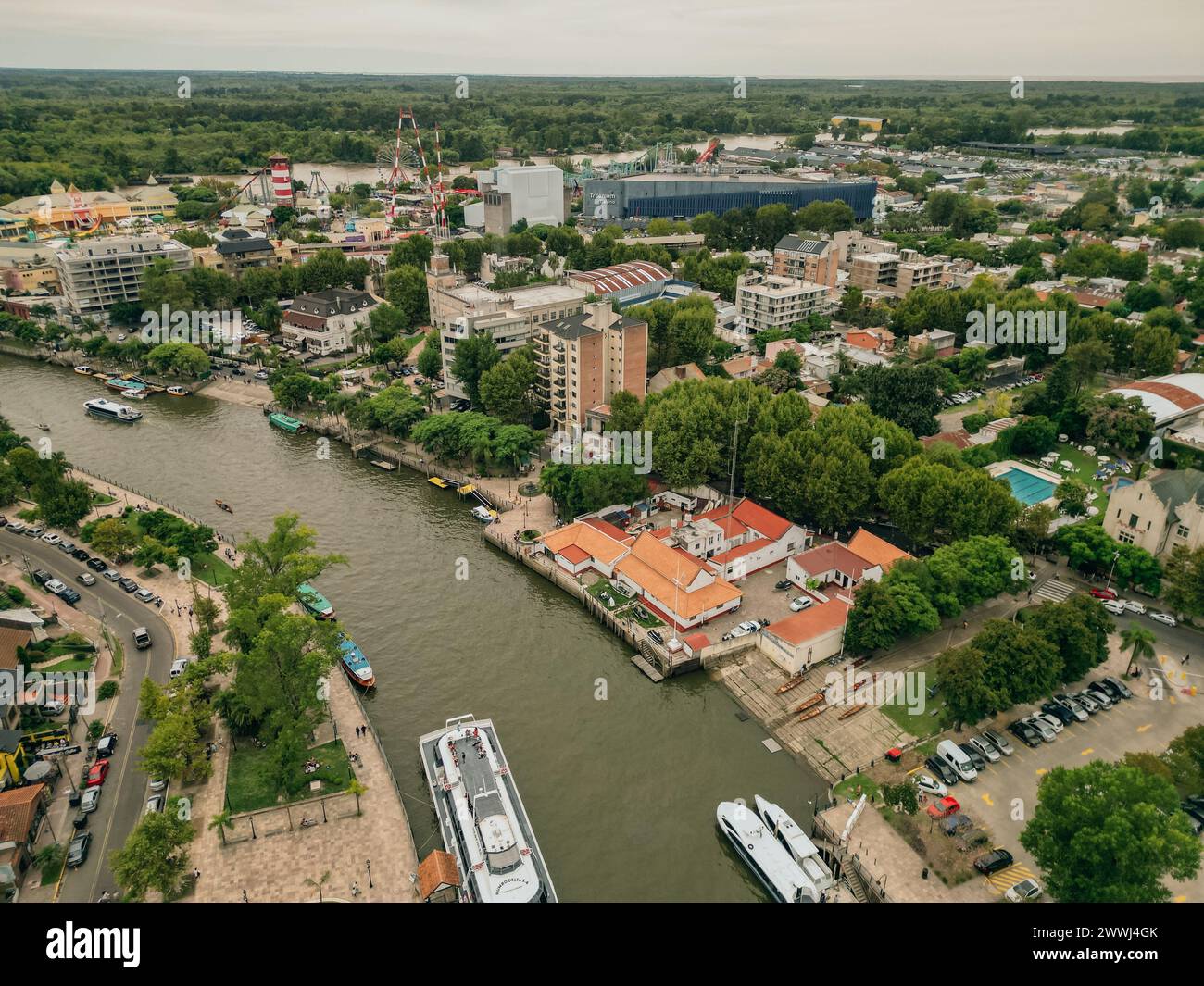 aerial View from the helicopter for Tigre, Buenos Aires, Argentina. High quality photo Stock Photo