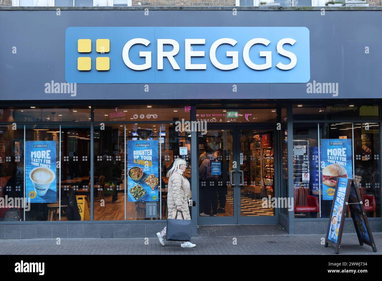 Greggs Bakery in Sutton, UK Stock Photo