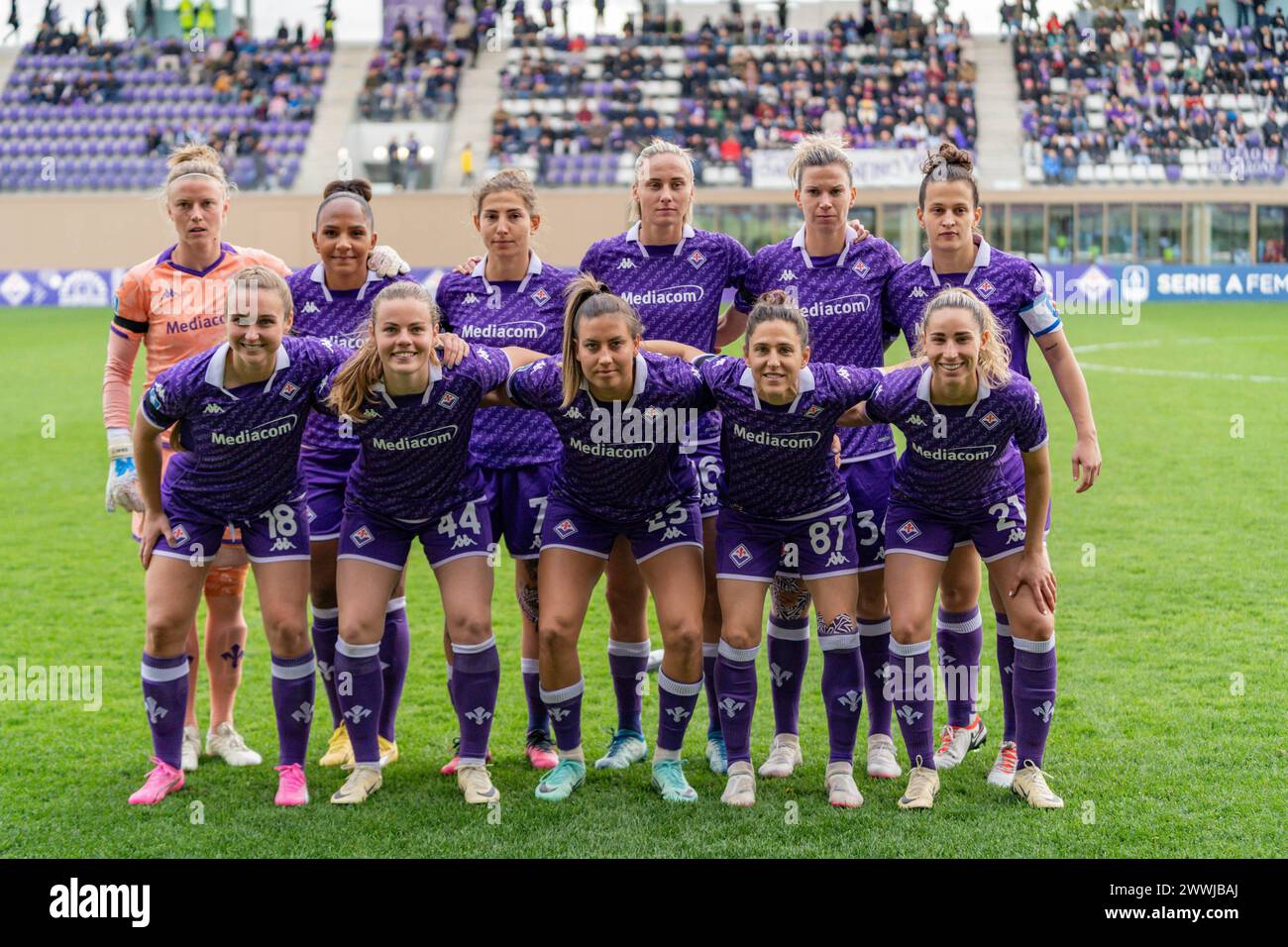 Florence, Italy. 24th Mar, 2024. Florence, Italy, March 24th 2024: Fiorentina team during the Serie A Women League match between Fiorentina Women and Inter Women at Viola Park in Florence, Italy. (Sara Esposito/SPP) Credit: SPP Sport Press Photo. /Alamy Live News Stock Photo