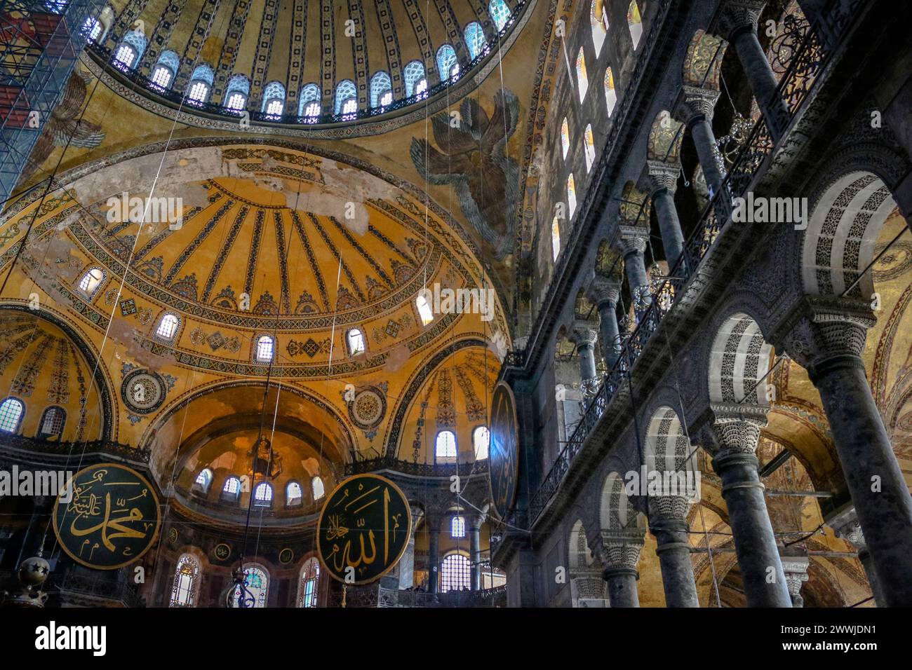 Interior of the Hagia Sophia Grand Mosque in the city of Istanbul ...