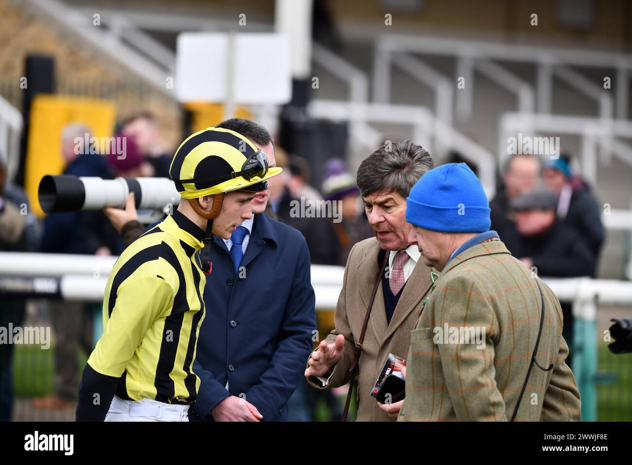 jockey Harry Davies and racehorse trainer Simon Crisford Stock Photo ...