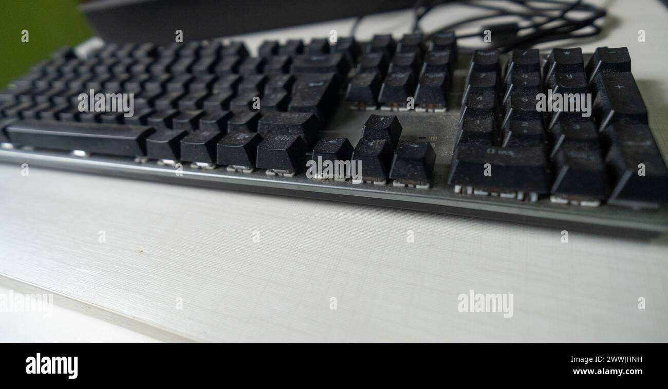 Data input device Computer keyboard used in detail Stock Photo Alamy