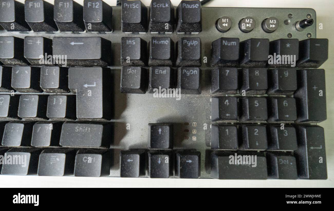 Data input device Computer keyboard used in detail Stock Photo Alamy
