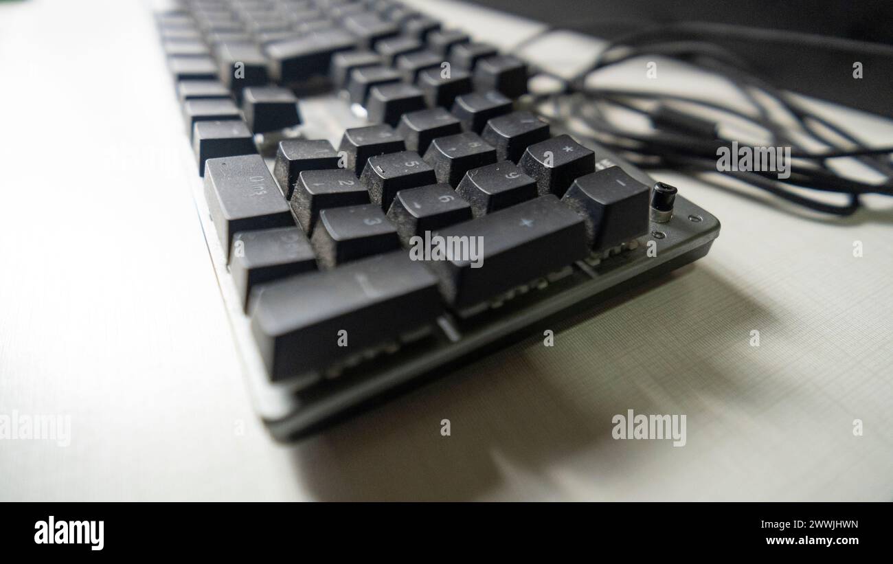 Data input device Computer keyboard used in detail Stock Photo - Alamy