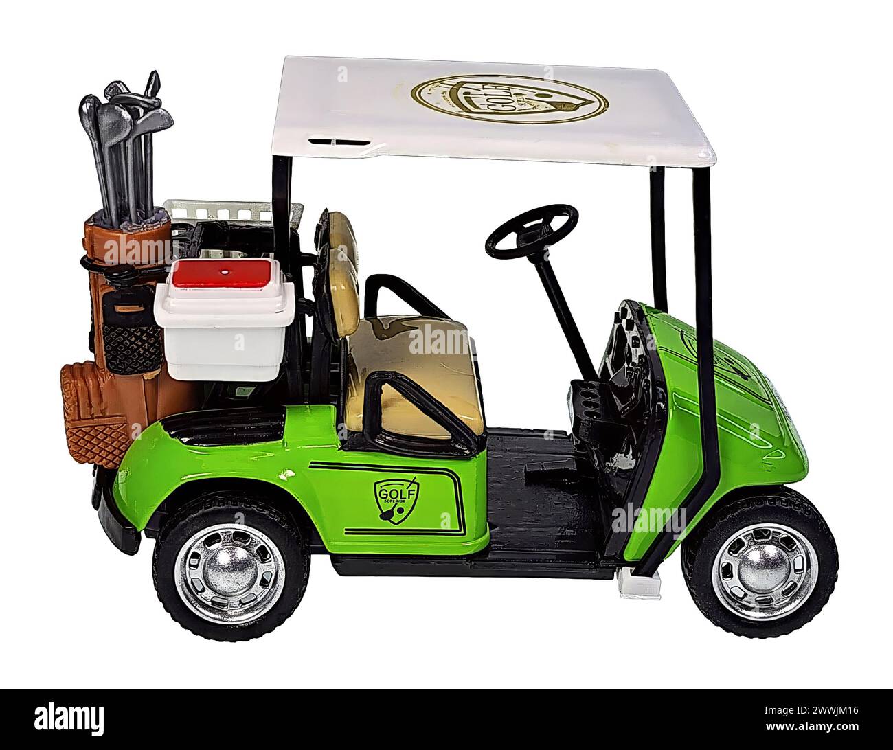 A golf cart used for transportation during a game of golf Stock Photo