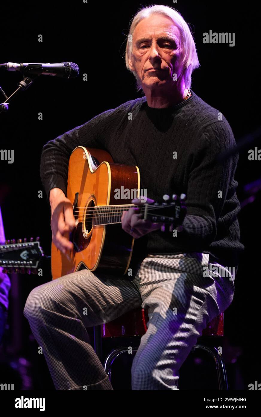 Paul Weller on stage during 'Ovation' a celebration of 24 Years of gigs for the Teenage Cancer Trust, at the Royal Albert Hall, London. Picture date: Sunday March 24, 2024. Stock Photo