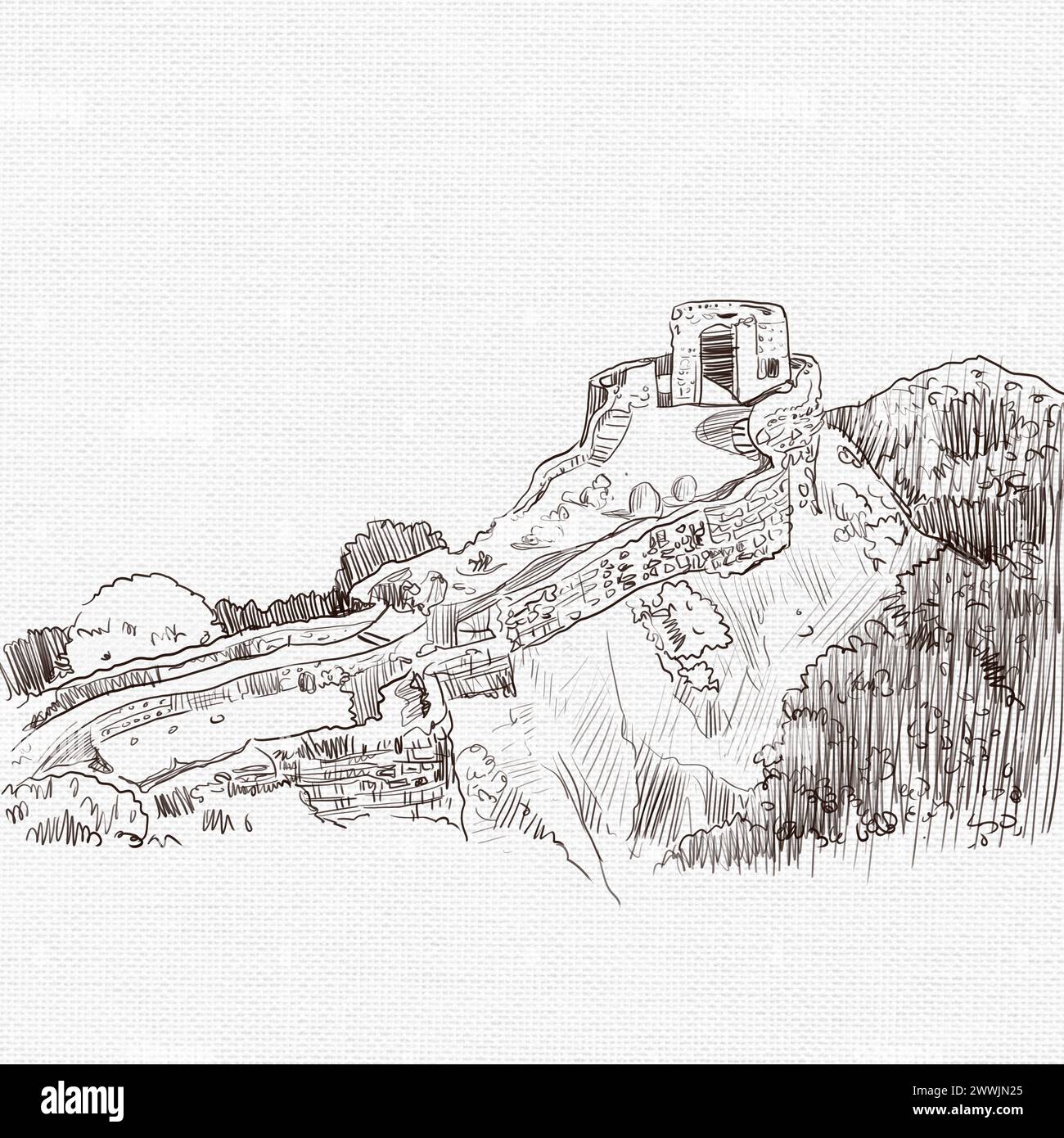 illustration Pratapgad Fort, Mahabaleshwar, Maharashtra, India Stock ...
