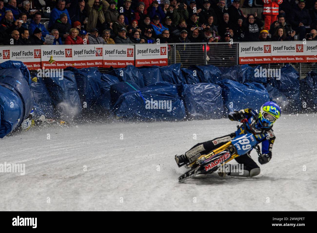 Inzell, Germany. Sunday 24 March 2024.during the FIM Ice Speedway Gladiators World Championship Final 2 at the Max-Aicher-Arena, Inzell on Sunday 24 March 2024. (Photo: Ian Charles | MI News) Credit: MI News & Sport /Alamy Live News Stock Photo