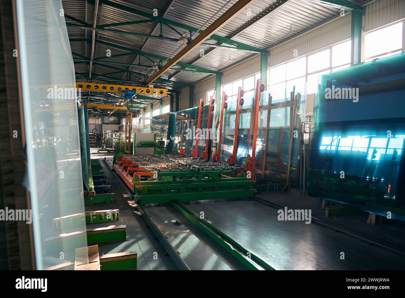 Modern thermal cutting machine in production workshop Stock Photo
