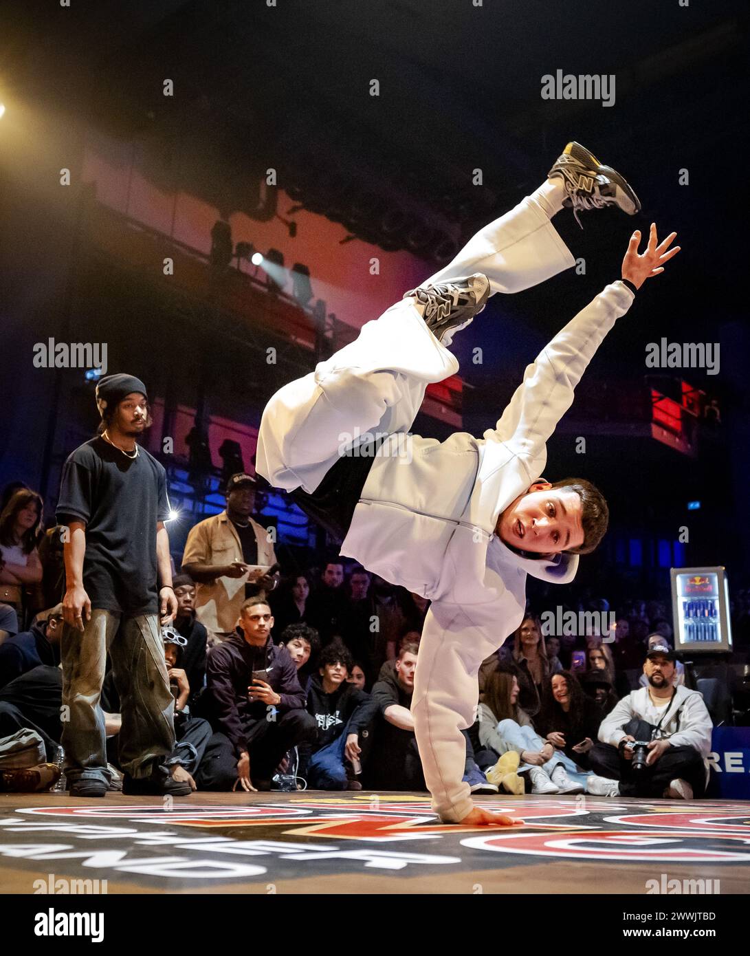 ROTTERDAM A participant in action during the breakdance competition