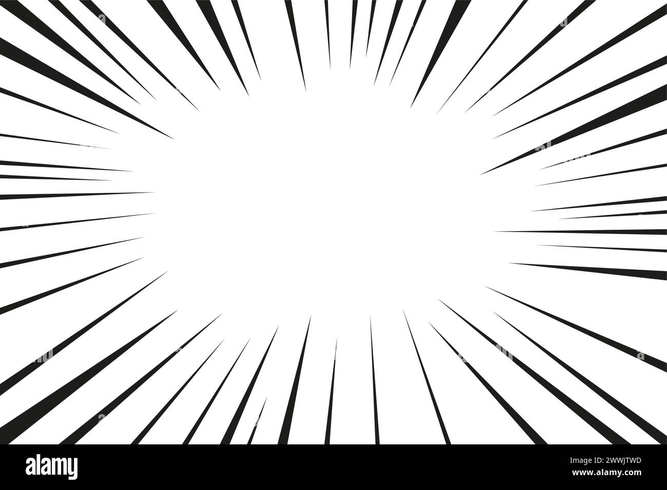 Manga Line Action Effect Radial Rays, Burst Frame Comic Book Motion 