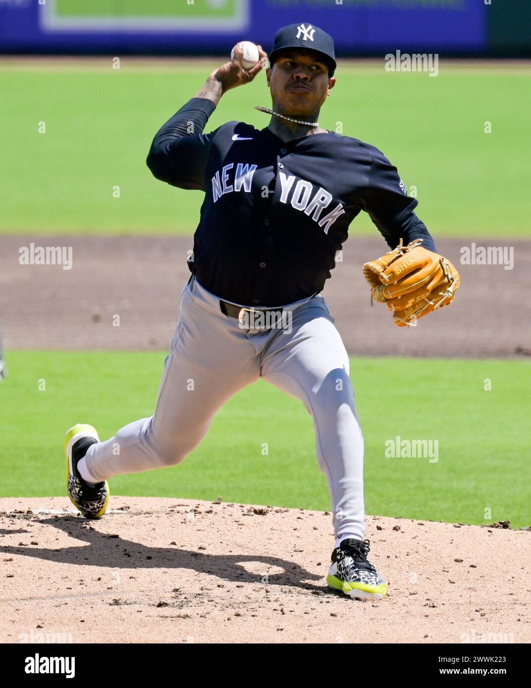 Bradenton, United States. 24th Mar, 2024. New York Yankees starter