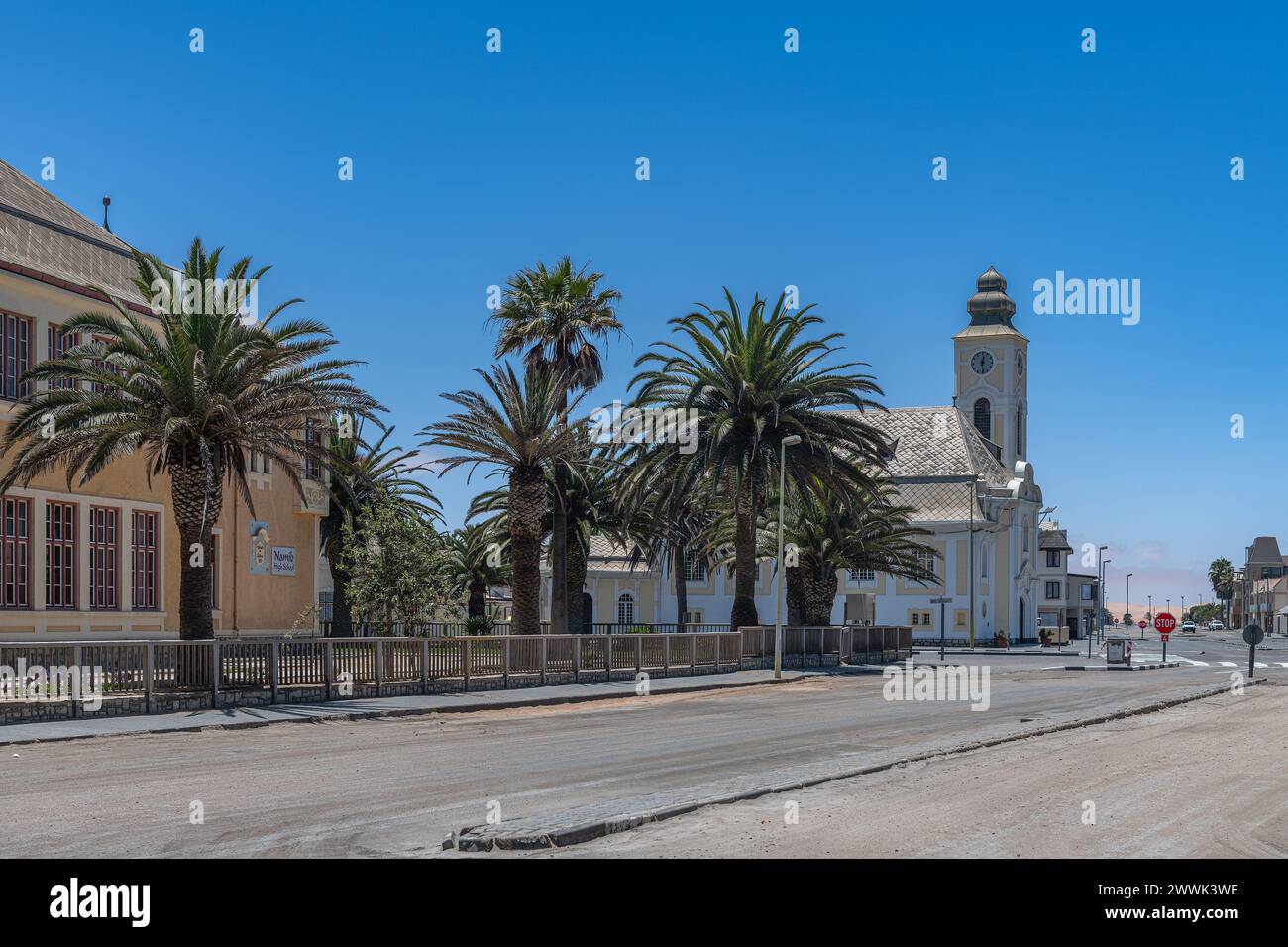 The Evangelical Lutheran Church in Swakopmund, Namibia Stock Photo