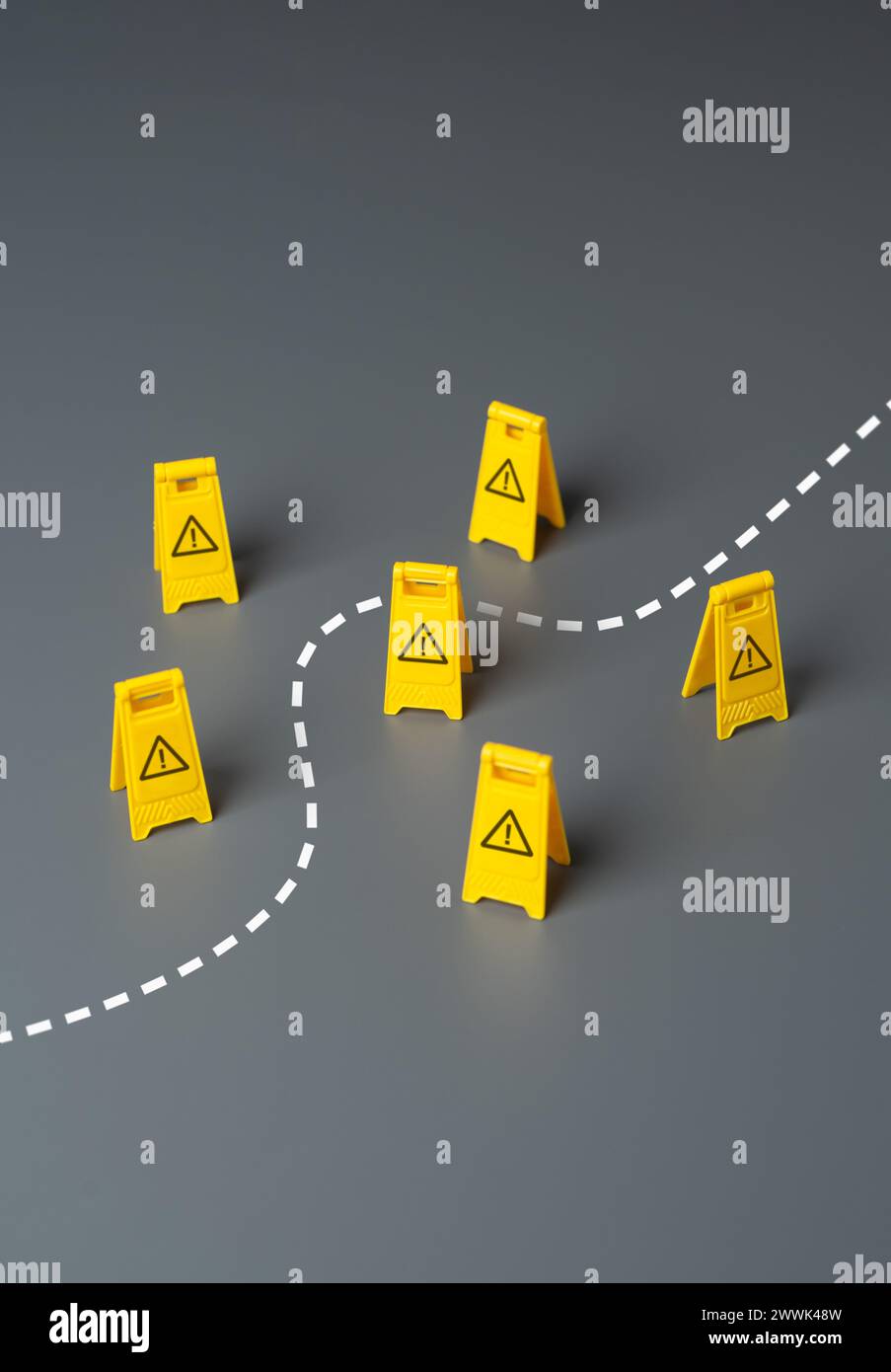 Pass through the risky area with caution. Adaptability. Be adaptable and flexible. Be extremely careful. Find a way through dangers and risks. Overcom Stock Photo
