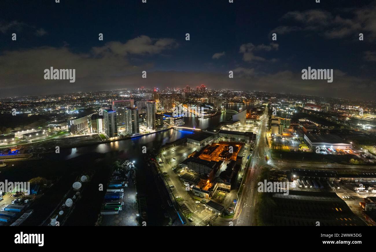 MediaCityUK at dawn its a 200-acremixed-use property development on the ...