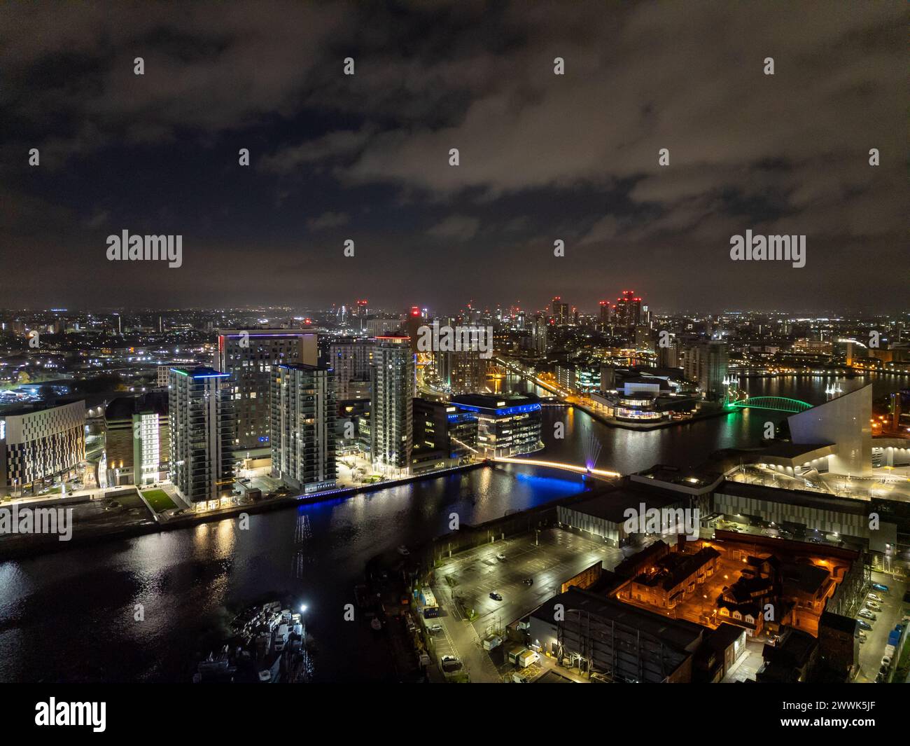 MediaCityUK at dawn its a 200-acremixed-use property development on the ...