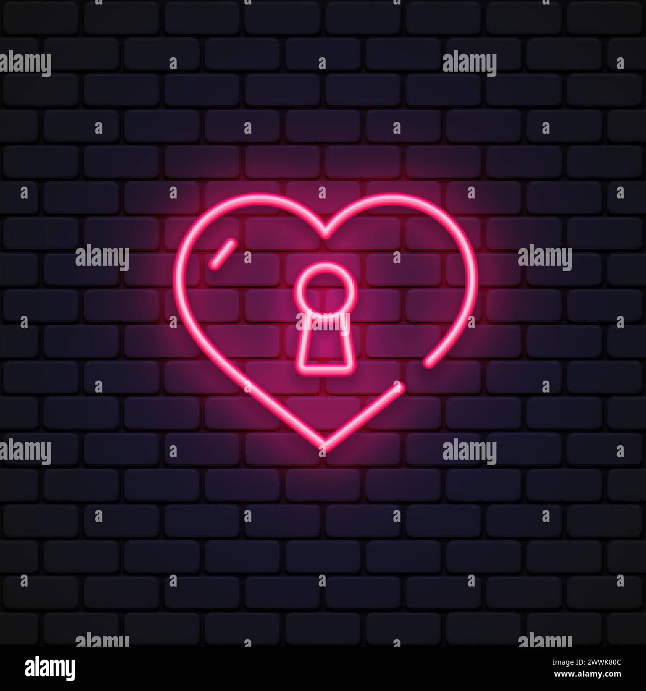Heart lock neon icon for decoration design Stock Vector Image & Art - Alamy