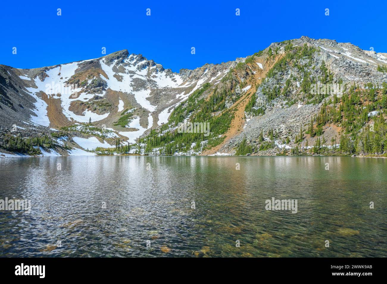 louise lake below middle mountain in the tobacco root mountains near ...