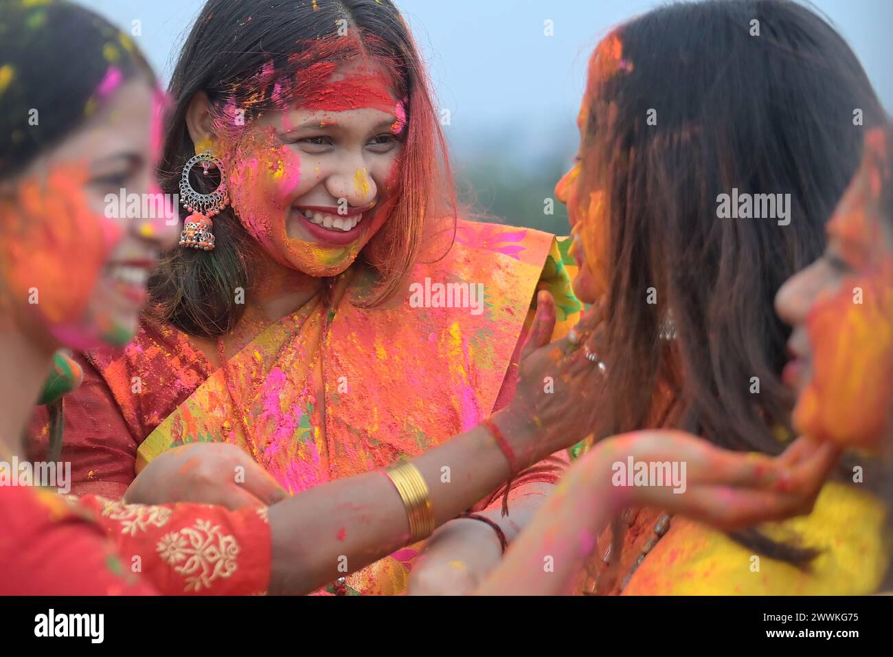 Agartala, India's northeastern state of Tripura. 24th Mar, 2024. Women ...